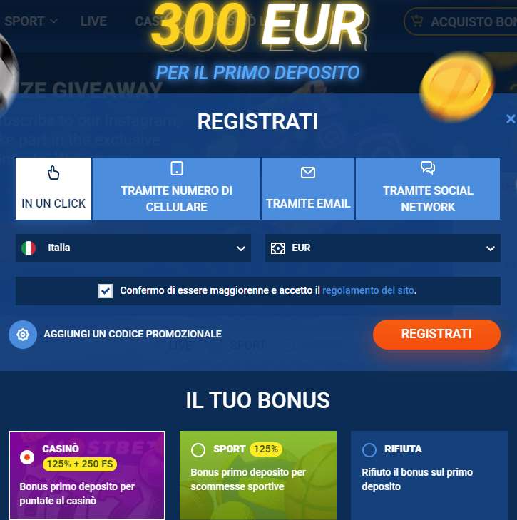 registrazione mostbet